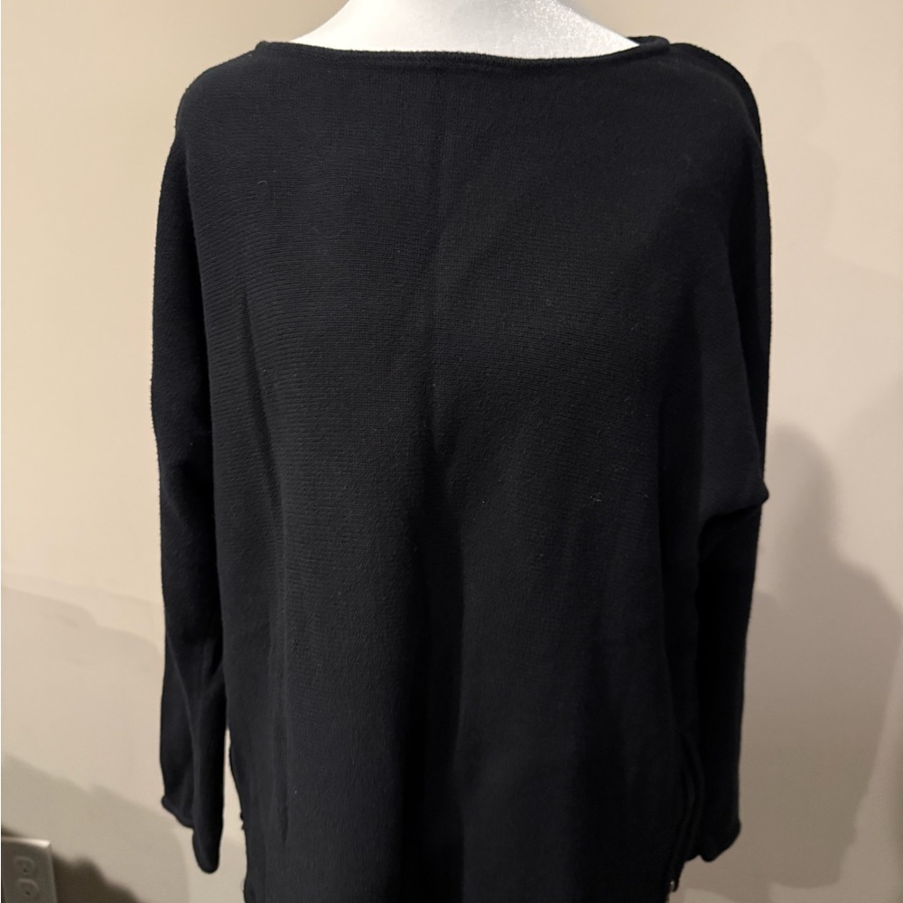 Michael Kors Black Sweater with Gold Side Zippers
